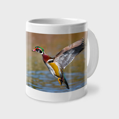 A great gift for sporting dog and waterfowl lovers! A fabulous photo of a Wood Duck, printed on a 12oz white ceramic coffee mug - also available as a set of 4 (four).
