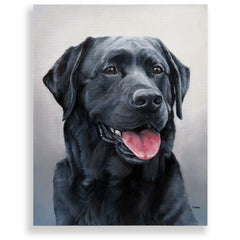 Black Labrador Retriever Painting, 12x16" hand mounted reproduction of artist Zann Hemphill's original oil paintings on Museum-Grade Archival Canvas from Rascals Sporting Dogs