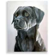 Black Labrador Retriever Painting, 12x16" hand mounted reproduction of artist Zann Hemphill's original oil paintings on Museum-Grade Archival Canvas from Rascals Sporting Dogs